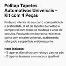Jogo de Tapetes Automotivos Universais em Borracha, 4 Peças