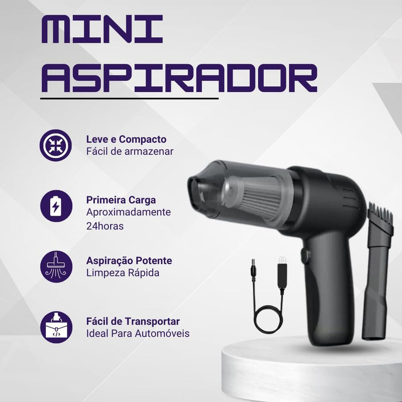 Aspirador Portátil Sem Fio Automotivo Recarregável Potente Para Limpeza De Carro Sofá Estofados Tapetes Escritório (Branco)