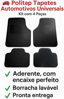 Jogo de Tapetes Automotivos Universais em Borracha, 4 Peças